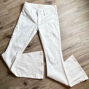 MOTHER The Curfew Flare Leg Jeans Sleeping Beauty White Womens Size 24